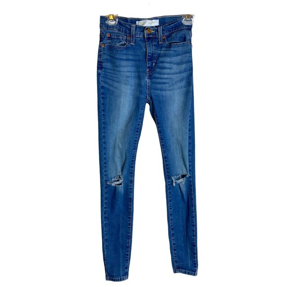 Levi Strauss Signature Blue Denim High Rise Five Pocket Jegging Size 5 - Picture 1 of 11